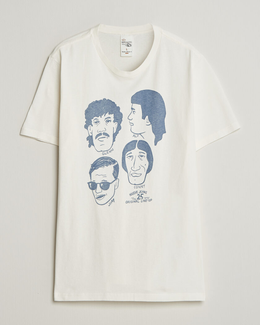 Nudie Jeans Roy Fab Four T-Shirt Chalk White - Taglia: M - Colore: Bianco