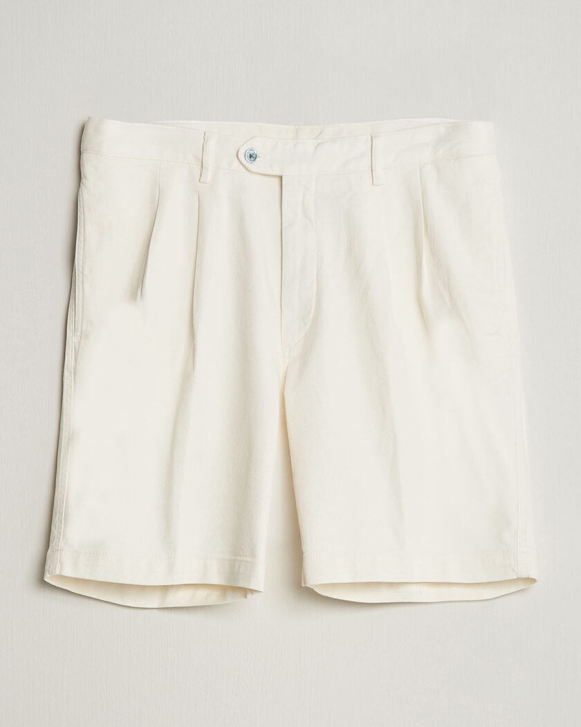 Oscar Jacobson Tanker Pleat Shorts White – Blanco