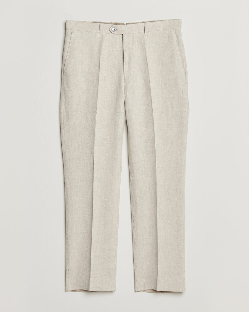 Oscar Jacobson Dell Cotton/Linen Trousers Off White – Blanco