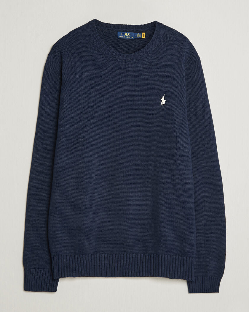 Polo Ralph Lauren Cotton Crew Neck Sweater Hunter Navy – Azul