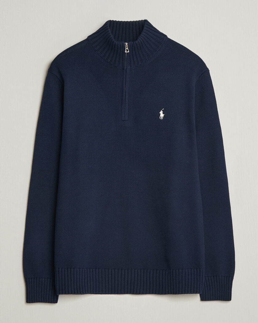 Polo Ralph Lauren Cotton Crew Neck Half-Zip Hunter Navy – Azul