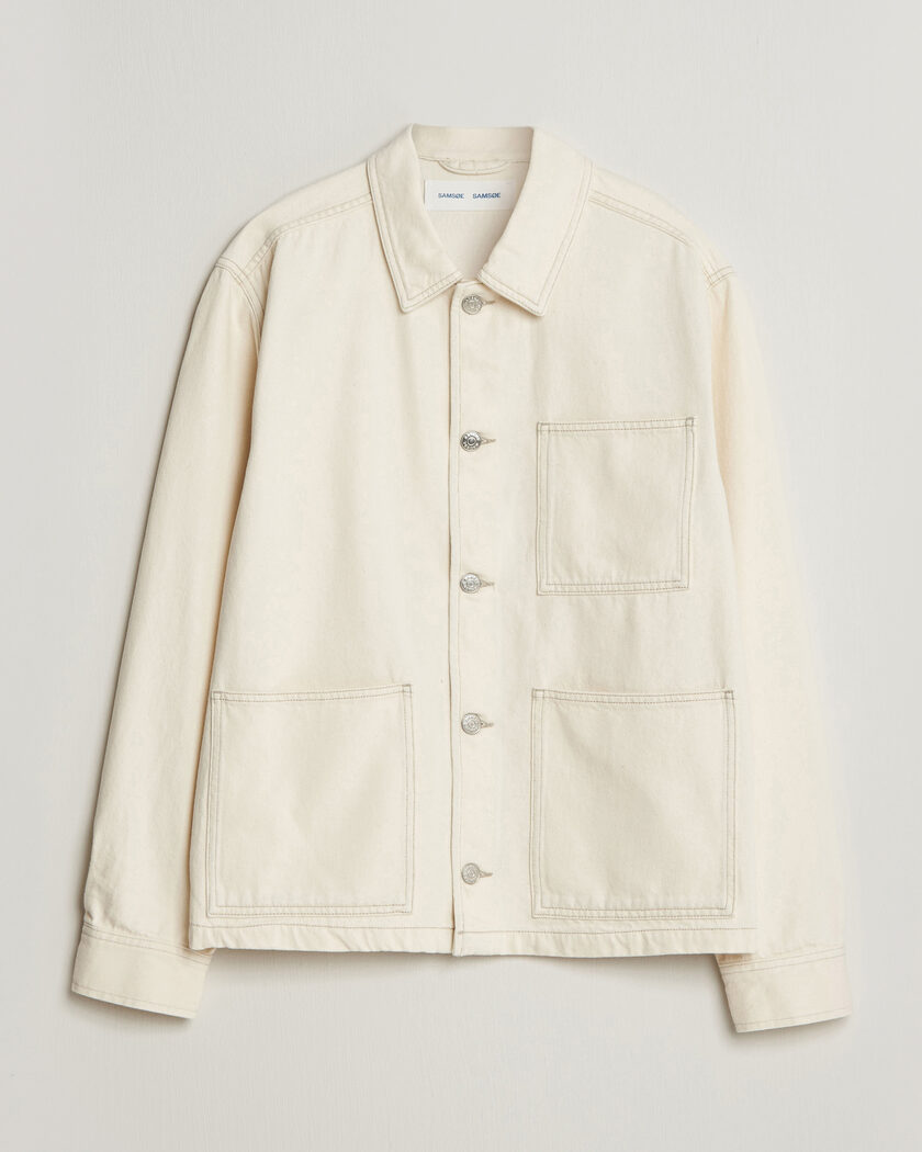 Samsøe Samsøe Chore Denim Overshirt Soft Natural – Blanco
