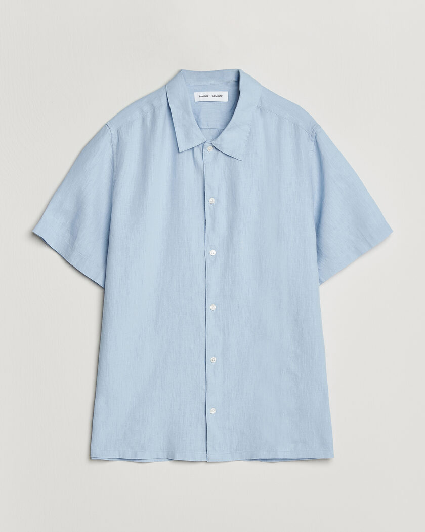 Samsøe Samsøe Avan Linen Short Sleeve Shirt Windsurfer – Azul