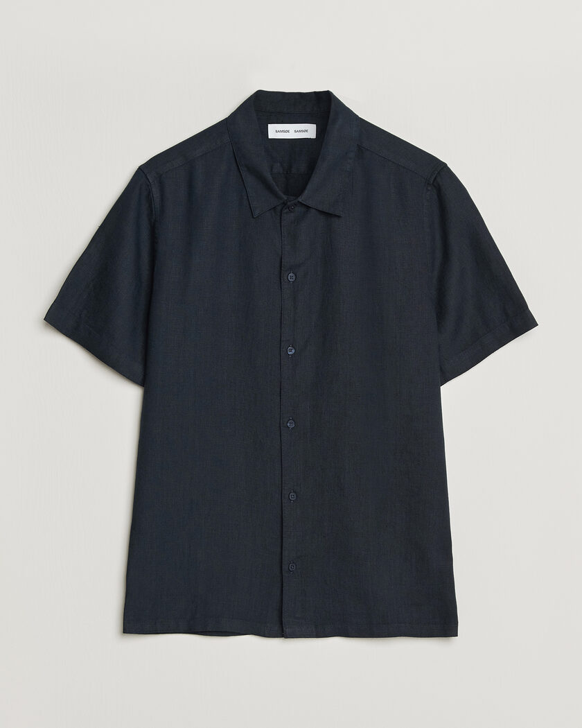 Samsøe Samsøe Avan Linen Short Sleeve Shirt Salute Navy – Azul