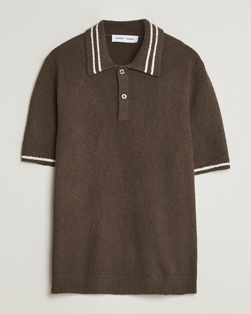 Samsøe Samsøe Pedro Knitted Polo Turkish Coffee – Marrón
