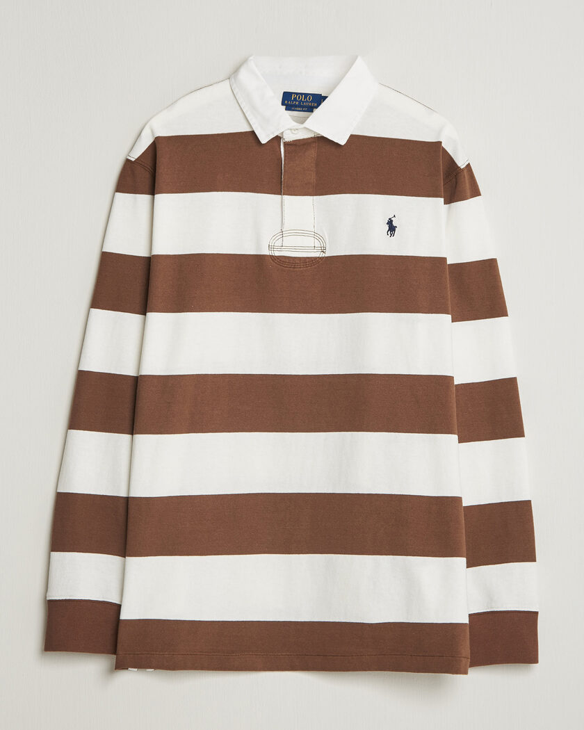 Polo Ralph Lauren Block Striped Rugby Pale Russet/Trophy Cream – Marrón