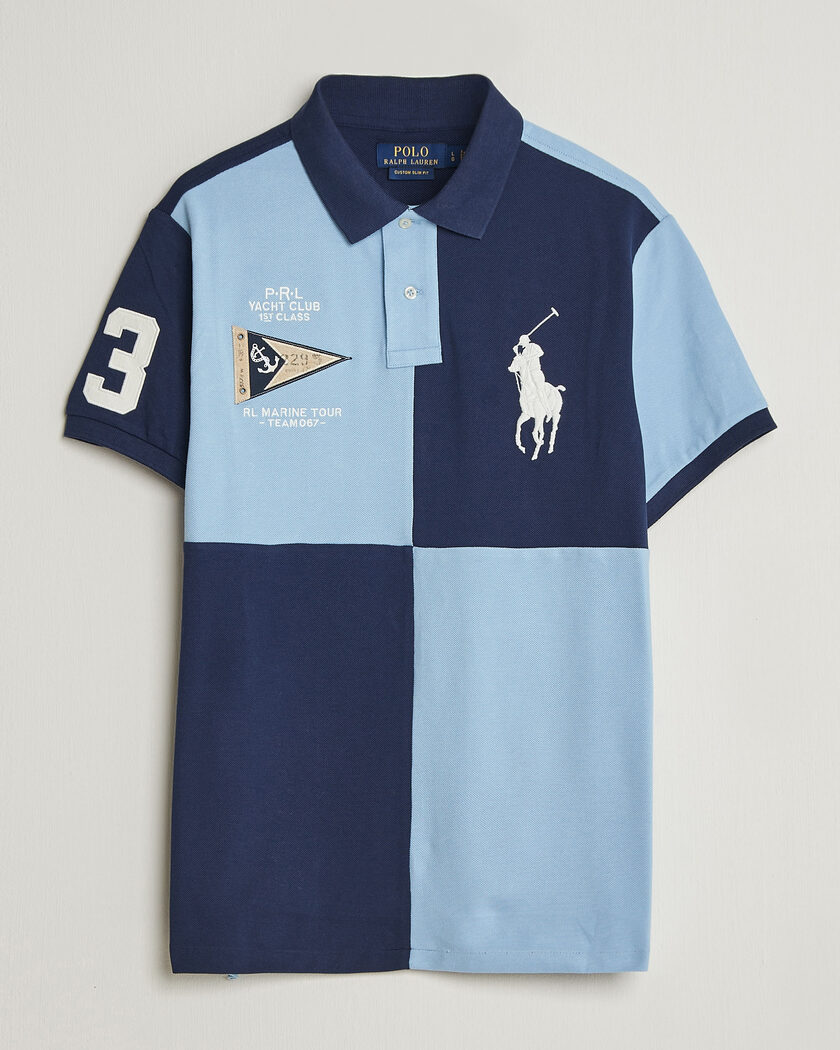 Polo Ralph Lauren Custom Slim Rugby Block Polo NPT Navy/Powder Blue – Azul
