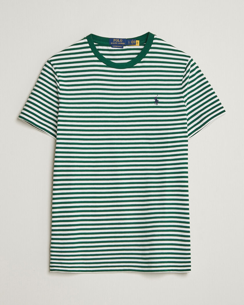 Polo Ralph Lauren Crew Neck Striped T-shirt New Forest/White – Verde