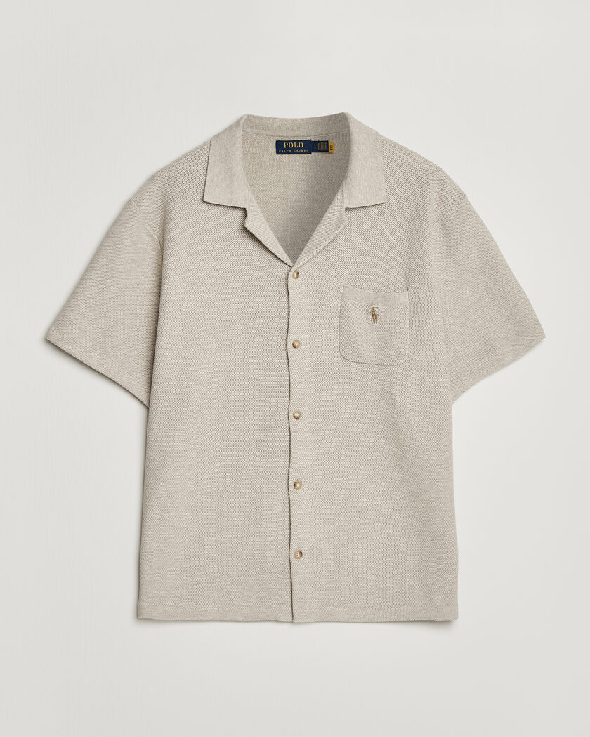 Polo Ralph Lauren Textured Camp Collar Cardigan Light Walnut Brown – Marrón