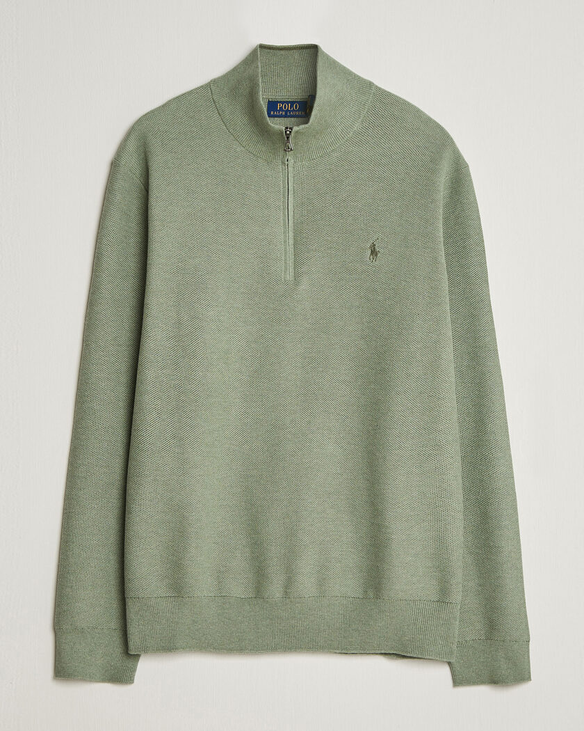 Polo Ralph Lauren Textured Half-Zip Fern Green Heather – Verde