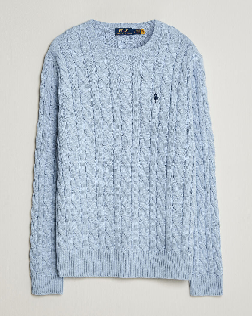 Polo Ralph Lauren Cotton Cable Pullover Blue Hyacinth Heather – Azul