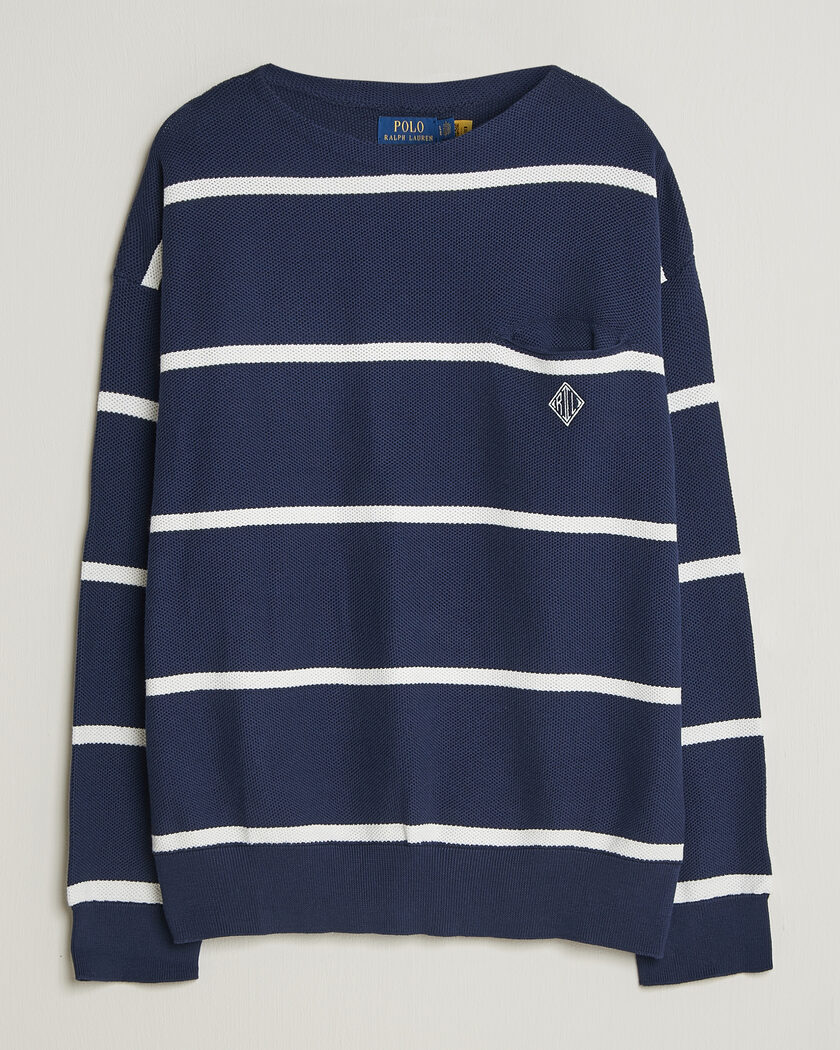 Polo Ralph Lauren Striped Boat Neck Sweater Navy Combo – Azul