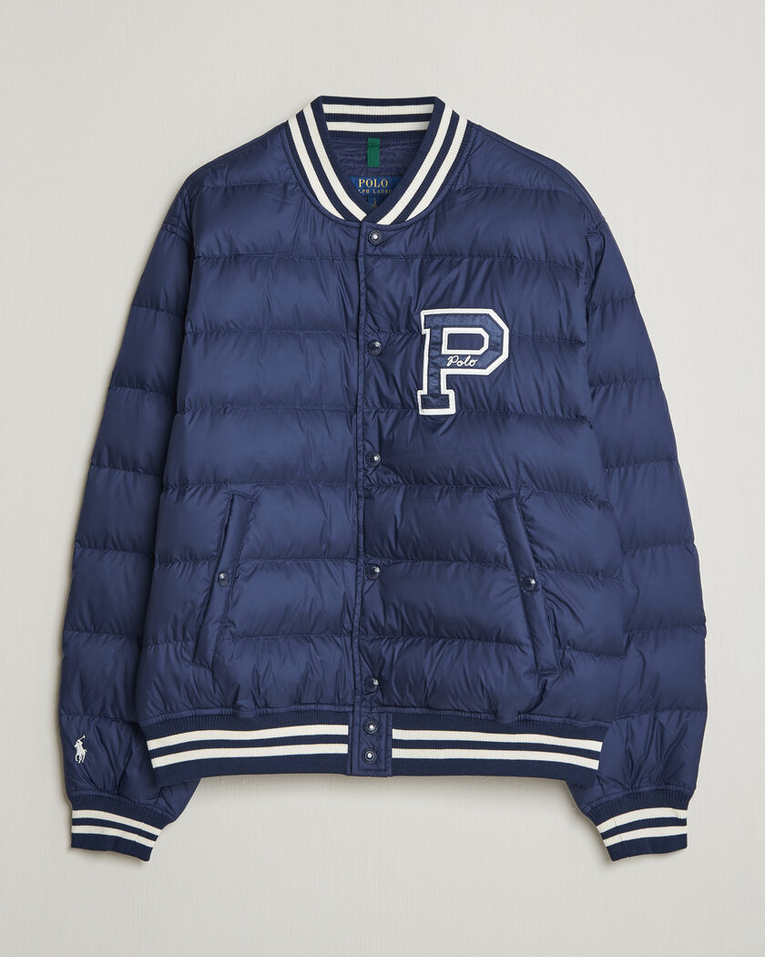 Polo Ralph Lauren Quilted Letterman Jacket Newport Navy – Azul