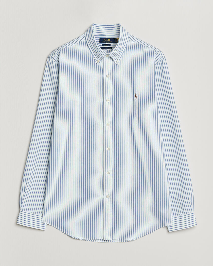 Polo Ralph Lauren Custom Fit Seersucker/Oxford Stripe Shirt White/Blue – Blanco