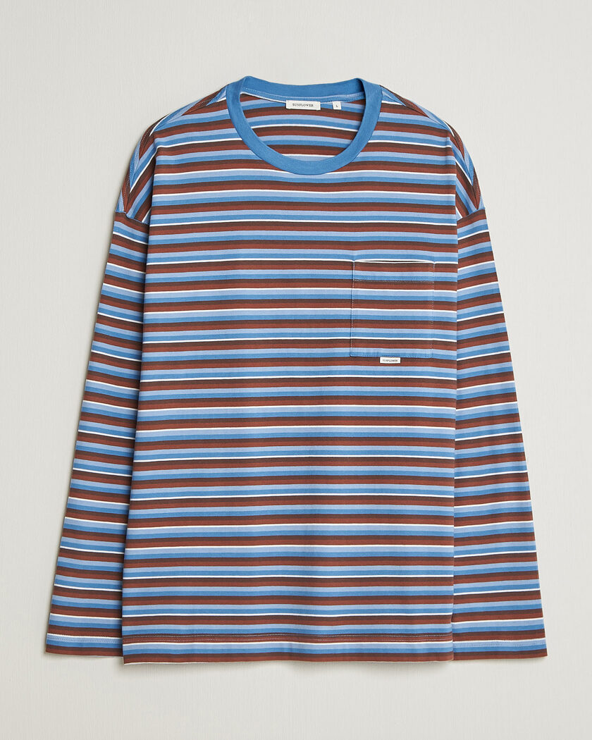 Sunflower Long Sleeve Pocket Tee Blue Stripe – Azul