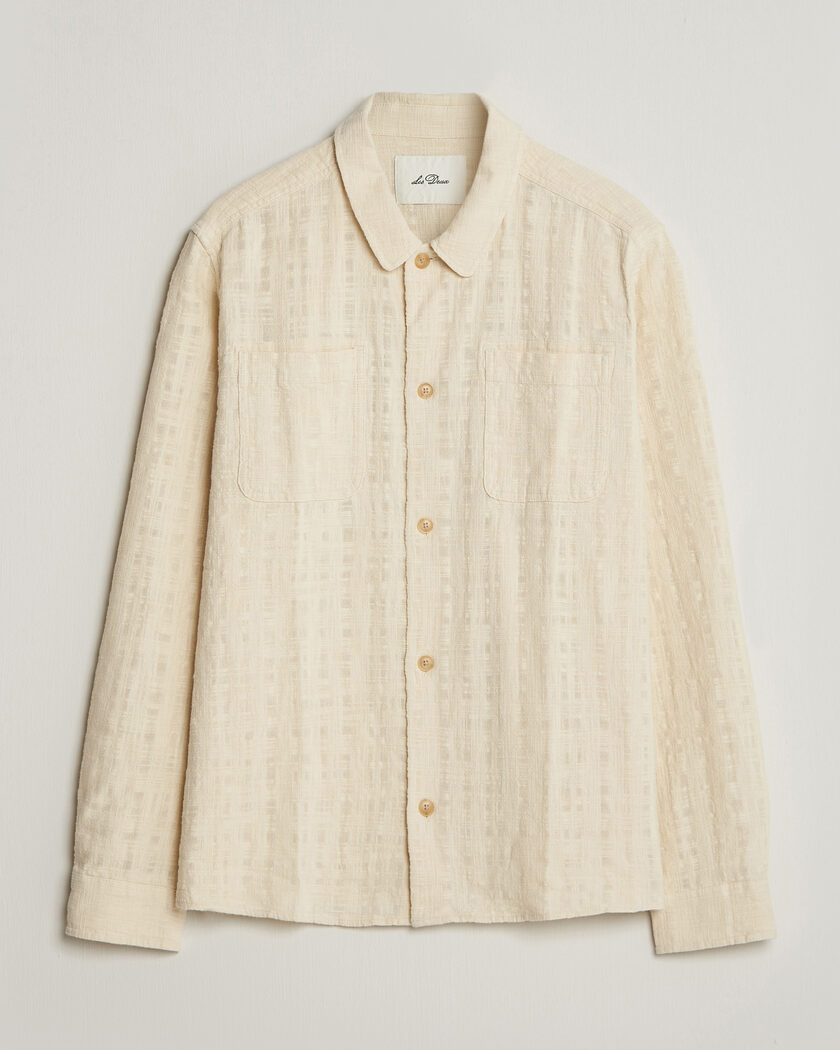 LES DEUX Textured Slub Overshirt Ivory – Beige