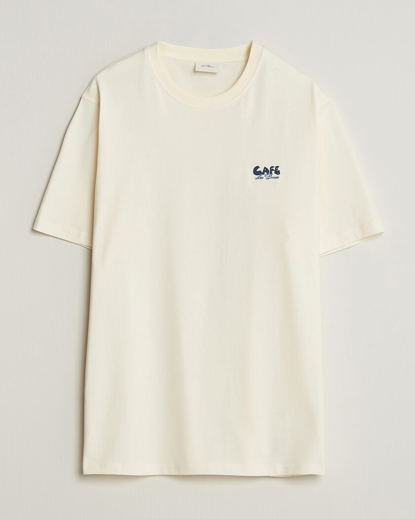 LES DEUX Café Backprint T-Shirt Light Ivory – Blanco