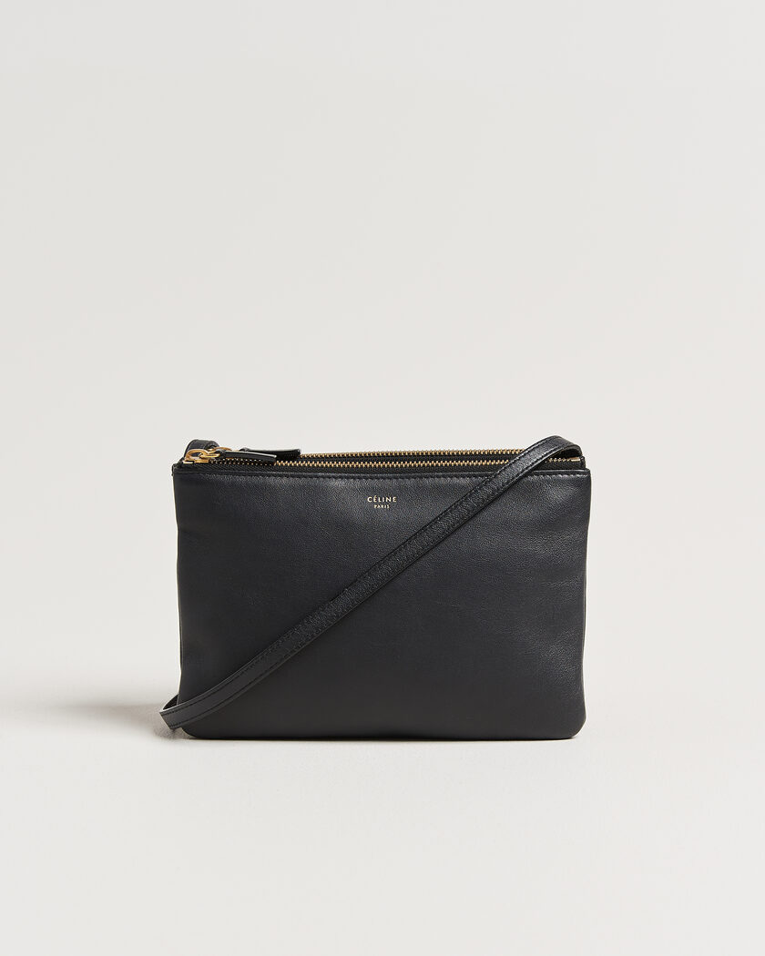 Celine Pre-Owned Trio Bag Small Leather Black – Negro