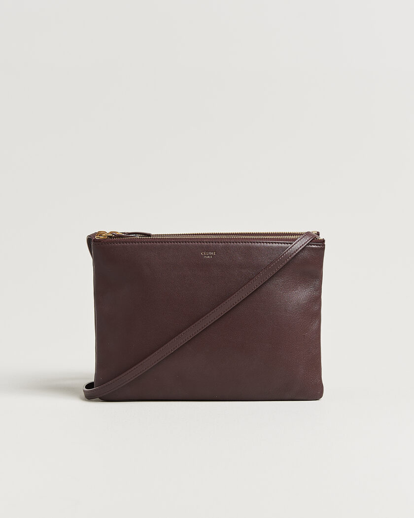 Celine Pre-Owned Trio Bag Medium Leather Burgundy – Rojo