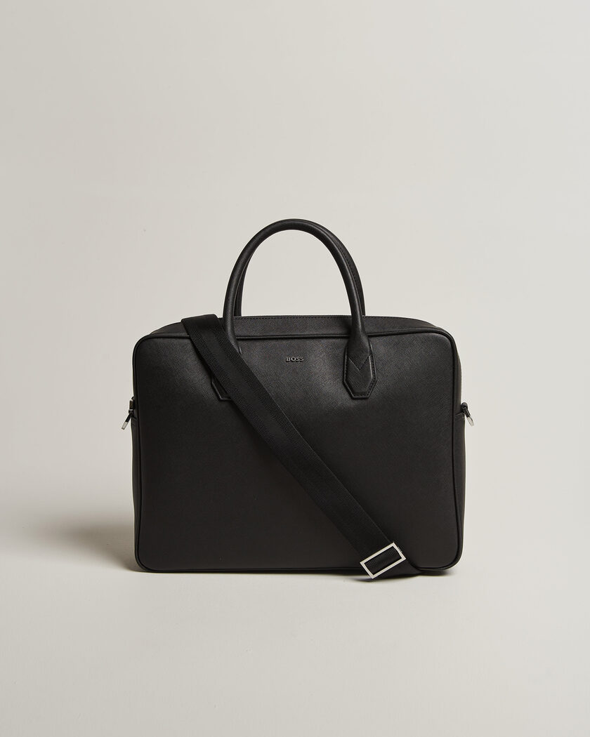 BOSS BLACK Northon Leather Document Case Black – Negro