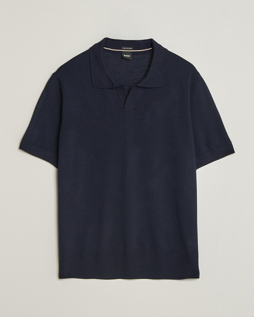 BOSS BLACK Lantoni Knitted Polo Dark Blue – Azul