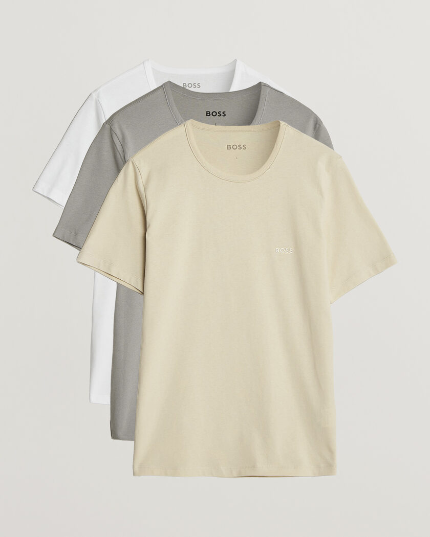 BOSS BLACK 3-Pack Crew Neck T-Shirt White/Beige/Grey – Multicolor