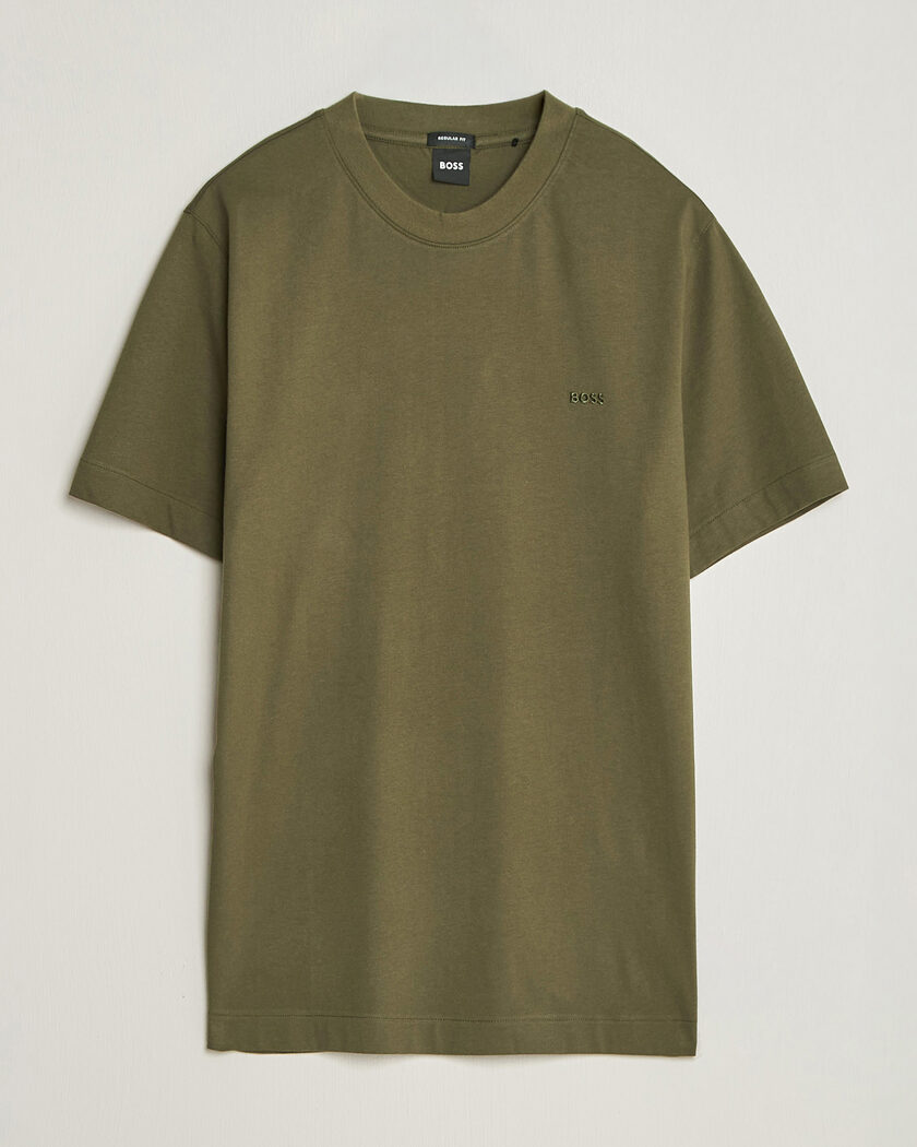 BOSS BLACK Thompson Crew Neck T-Shirt Open Green – Verde