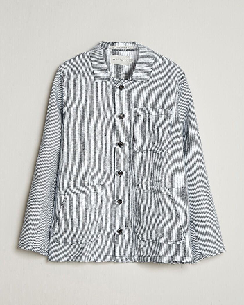 Peregrine Windsor Linen Shacket Navy Stripe – Azul