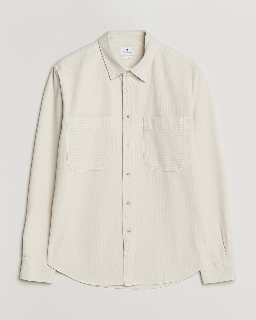 PS Paul Smith Casual Fit Cotton Overshirt Off White – Blanco