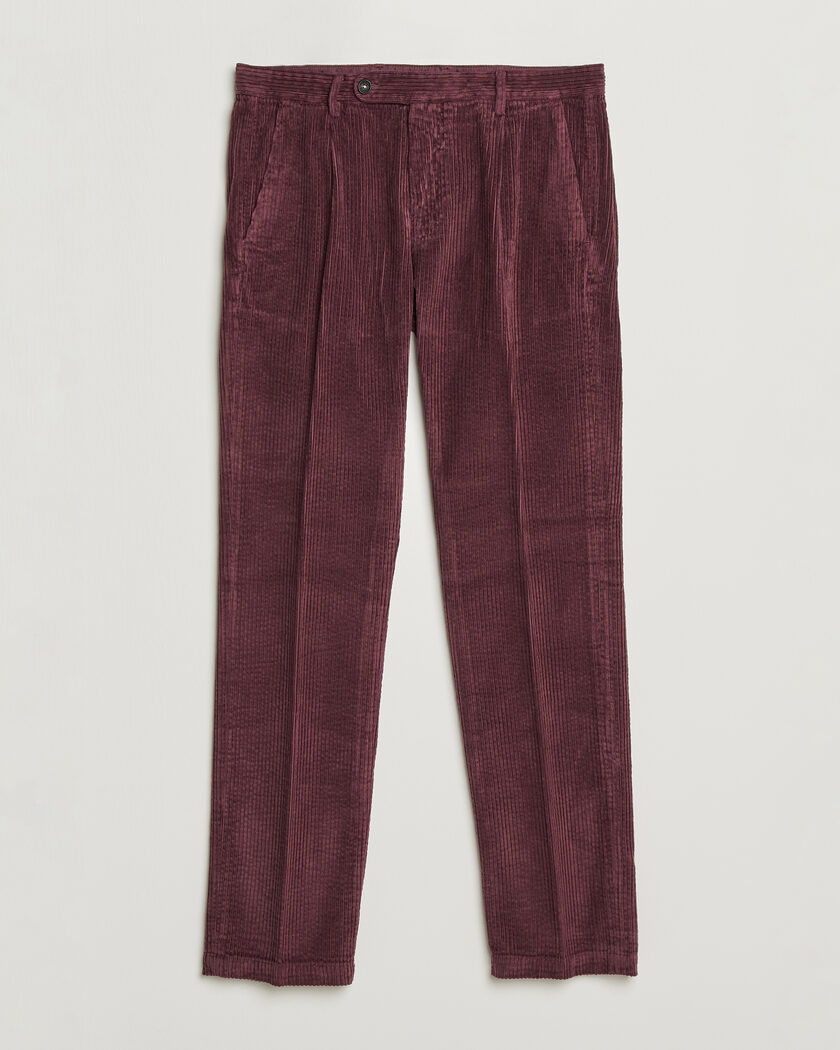Massimo Alba Ionio Pleated Corduroy Pants Rose Brown – Rojo