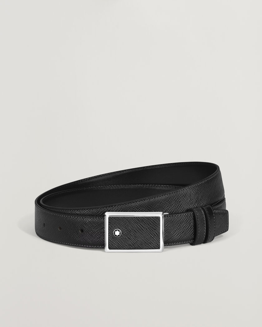 Montblanc Buckle 30mm Leather Belt Black – Negro