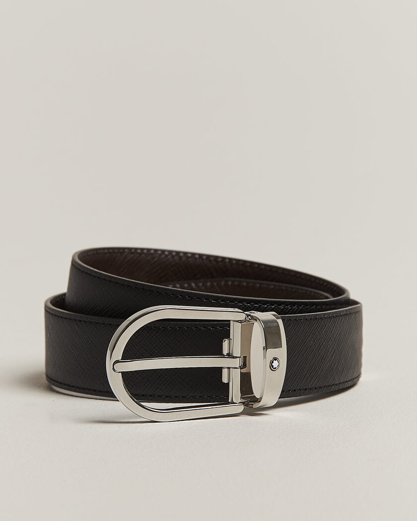 Montblanc Sartoial Horseshoe 30mm Reversible Belt Black/Brown – Marrón
