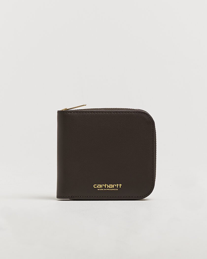 Carhartt WIP Leather Zip Wallet Tobacco – Marrón