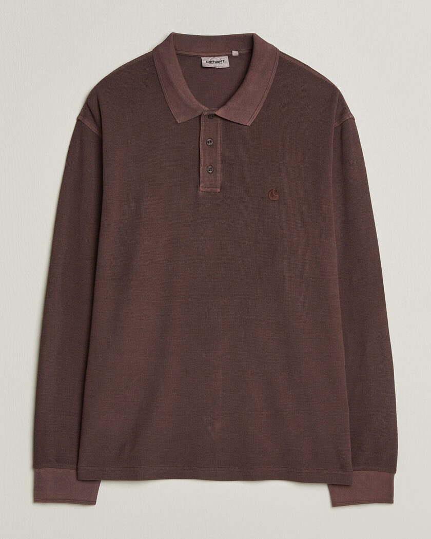 Carhartt WIP Long Sleeve Waffle Rugby Shirt Palisander Brown – Marrón