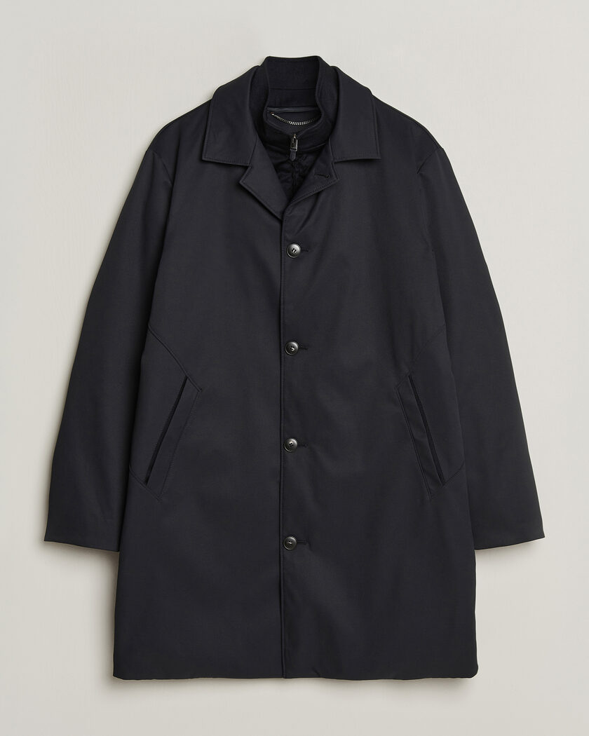 Canali Zip Liner Down Coat Navy – Azul