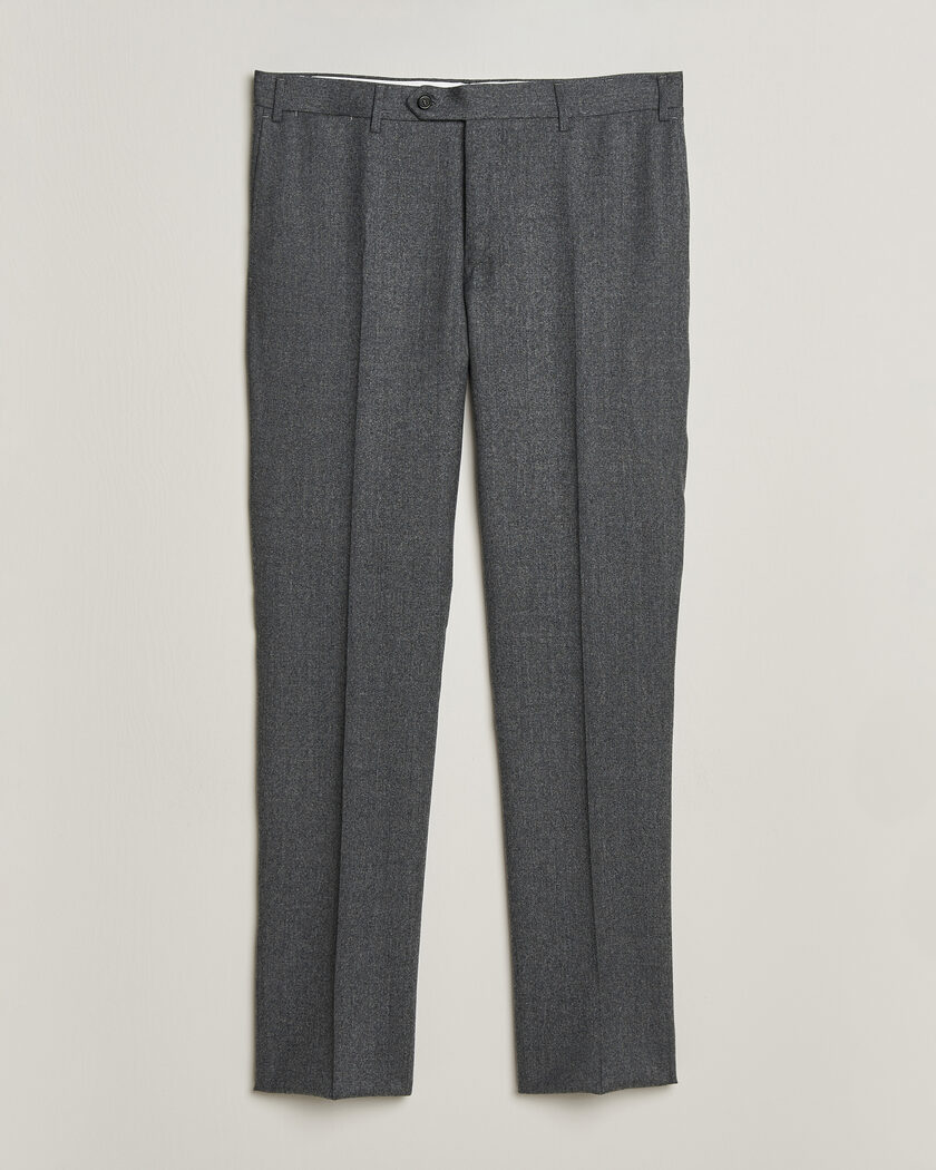 Canali Slim Fit Flannel Trousers Grey Melange – Gris