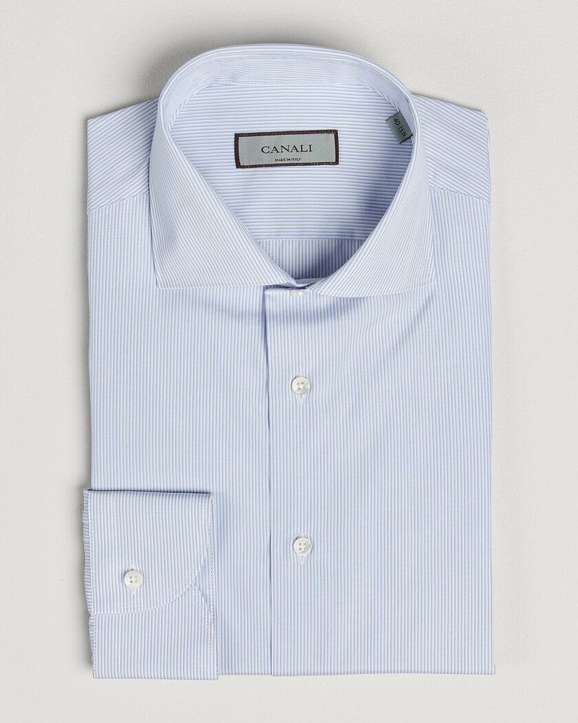 Canali Slim Fit Dress Shirt Light Blue Stripe – Azul