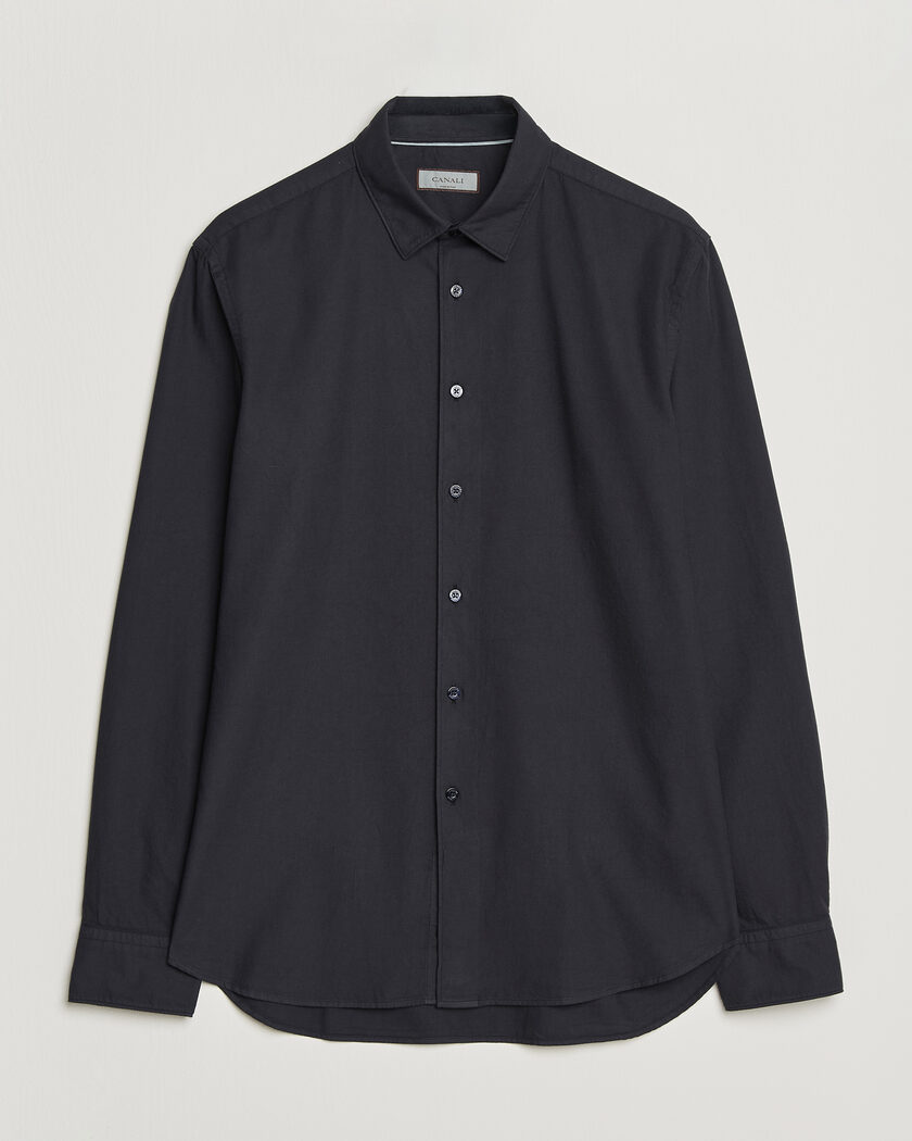 Canali Garment Dyed Cotton Shirt Navy – Azul