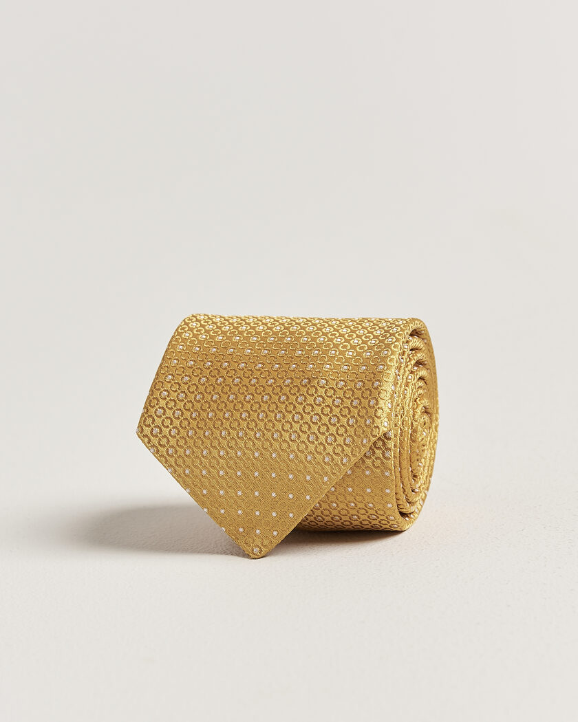 Canali Jacquard Silk Tie Yellow – Amarillo