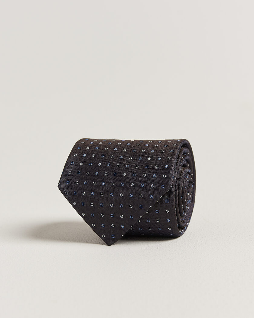 Canali Jacquard Silk Tie Dark Brown – Marrón