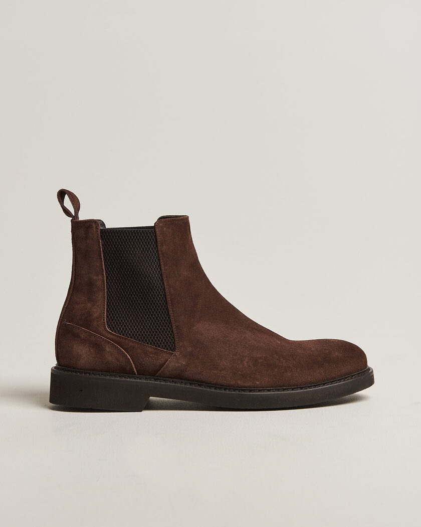 Canali Chelsea Boots Dark Brown Suede – Marrón
