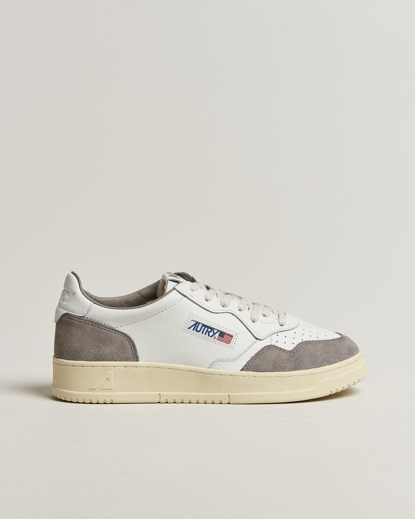 Autry Medalist Low Soft Leather/Suede Sneaker White/Cemento 40 - Tamaño: 40 - Color: Blanco