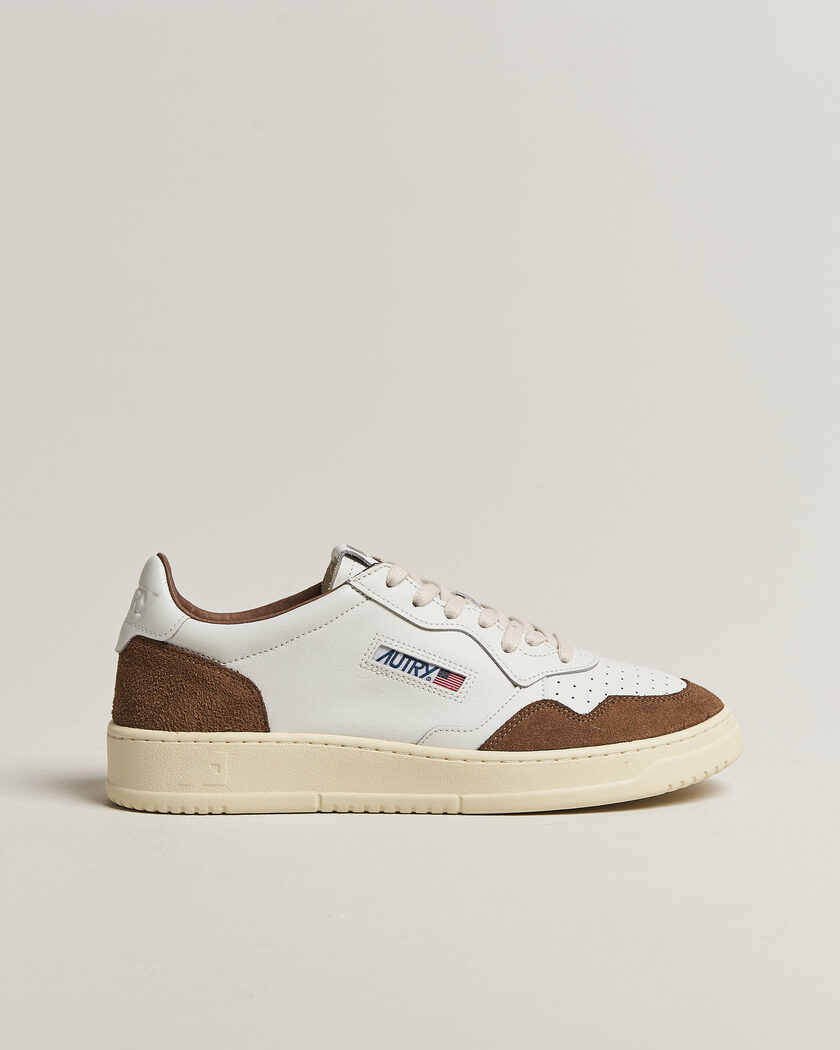 Autry Medalist Low Soft Leather/Suede Sneaker White/Tabacco 40 - Tamaño: 40 - Color: Blanco