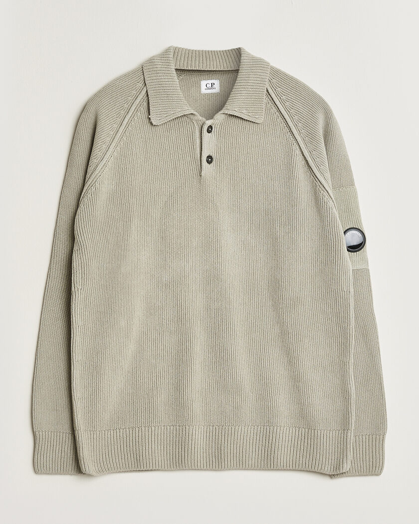 C.P. Company Cotton Chenille Polo Collar Light Grey – Gris