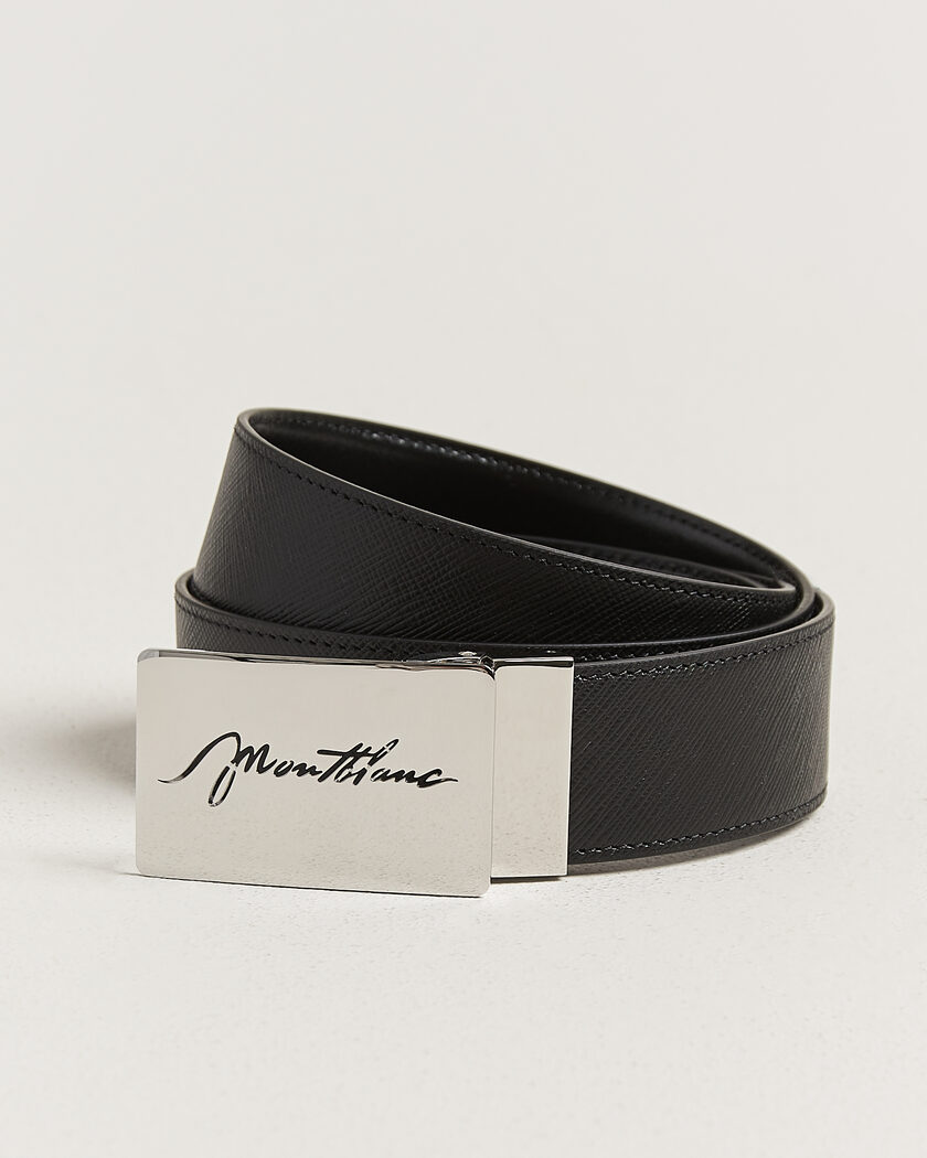 Montblanc 35mm Reversible Sartorial/Calf Logo Belt Black – Negro