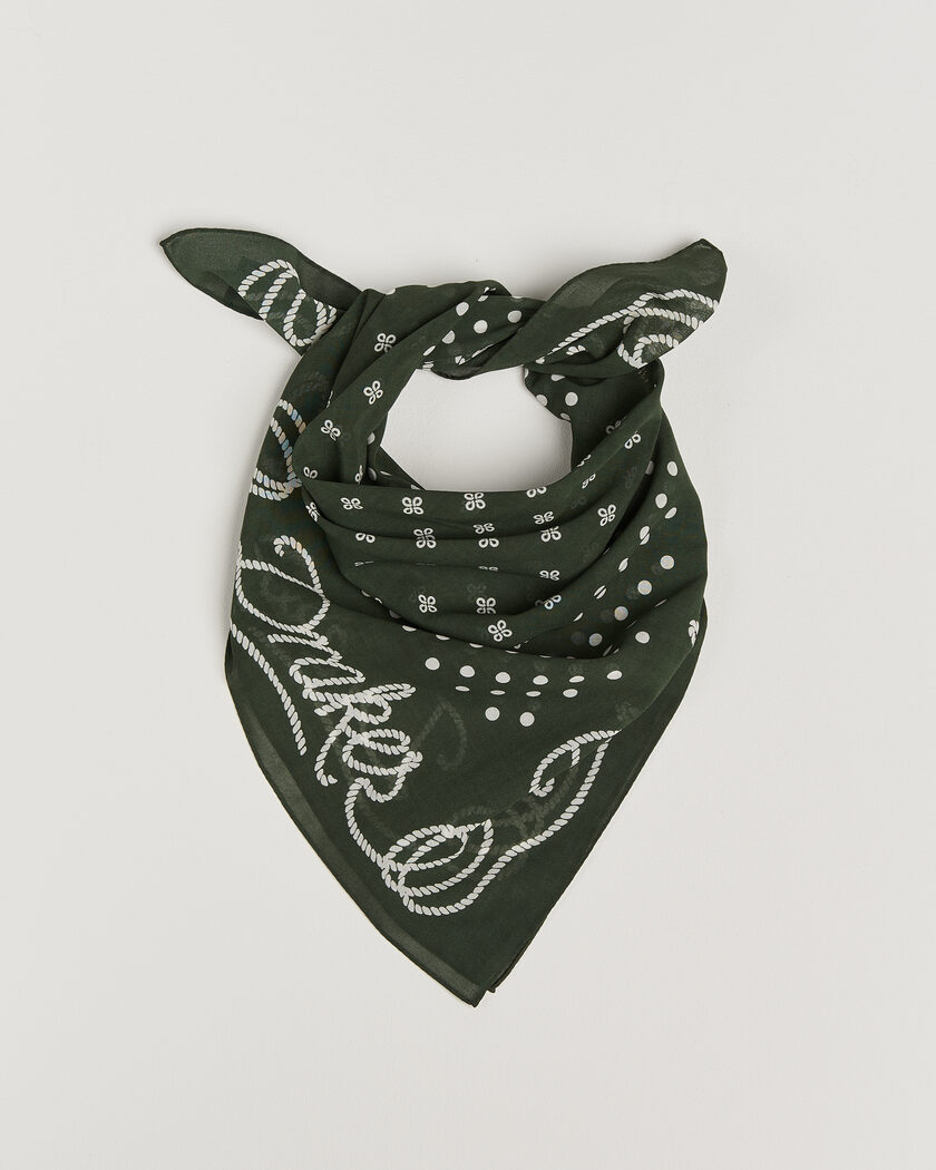Drake's Rope Border Cotton Bandana Green – Verde