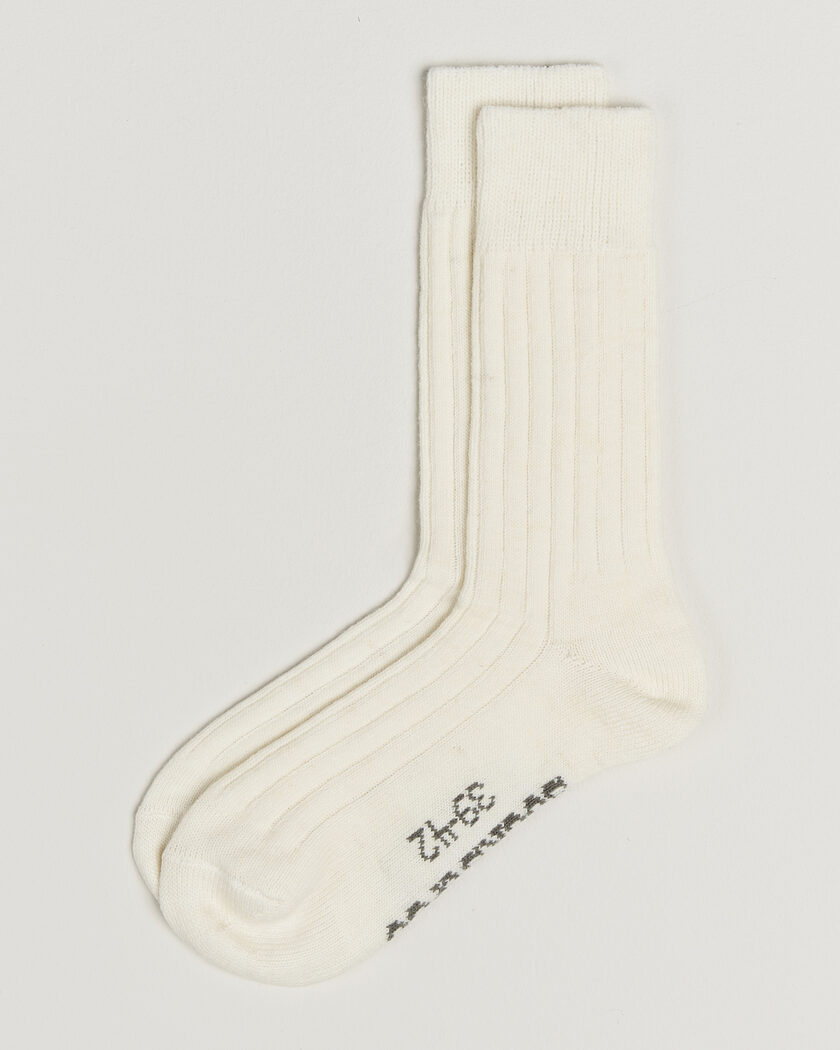 Alpacasocks & Co 2-Pack Ribbed Alpacka Wool Socks Off White – Blanco