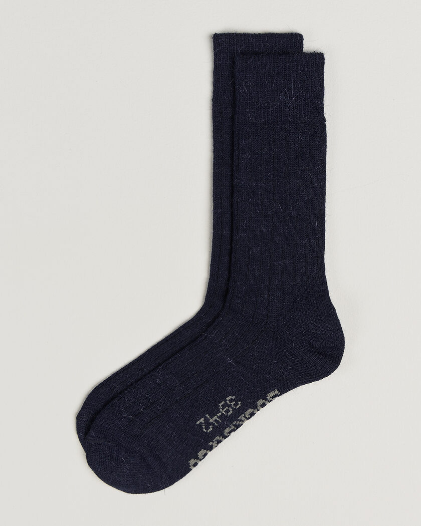 Alpacasocks & Co 2-Pack Ribbed Alpacka Wool Socks Navy – Azul