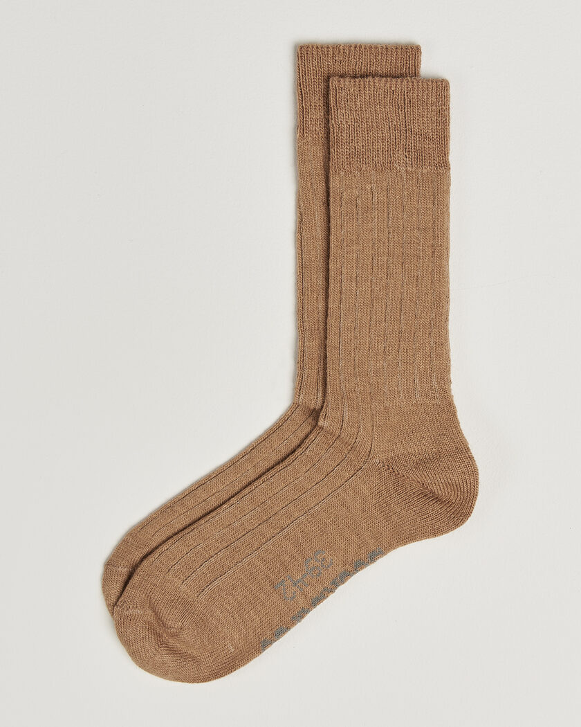 Alpacasocks & Co 2-Pack Ribbed Alpacka Wool Socks Light Brown – Marrón