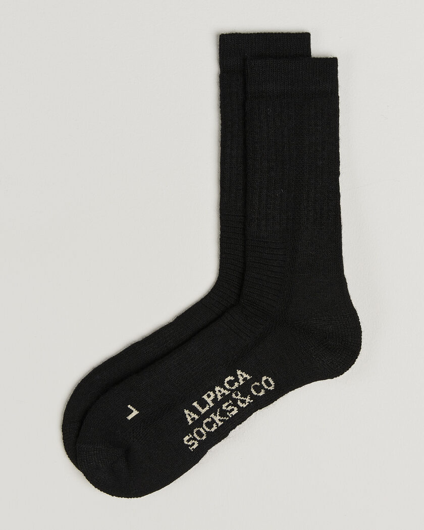Alpacasocks & Co 2-Pack Heavy Alpacka Wool Socks Black – Negro